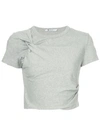 Alexander Wang T 'twist' Cropped-t-shirt In Grey