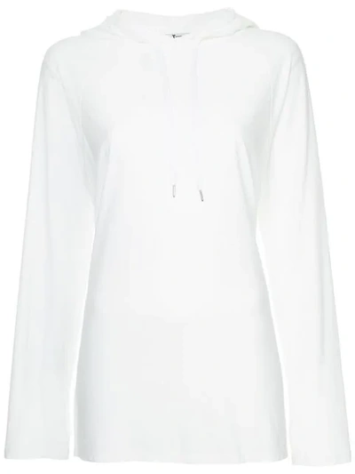 Alexander Wang T Plaited Jersey Hoodie In White