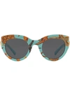 Versace Tribute Printed Sunglasses In Blue