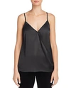 Aqua Happily Grey X  Satin Faux-wrap Camisole - 100% Exclusive In Black