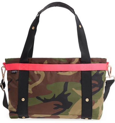 Andi Small Convertible Tote In Woodland Camouflage/ Hot Pink