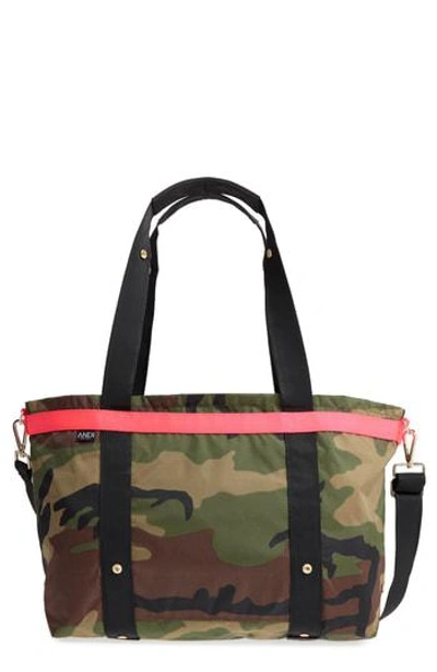 Andi Camo Convertible Tote In Woodland Camouflage/ Hot Pink