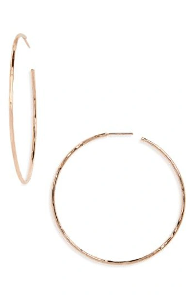 Argento Vivo Hammered Large Hoop Earrings In Rose Gold