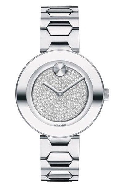 Movado Bold Pave T-bar Bracelet Watch, 32mm In Silver Multi
