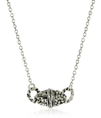 Giacomo Burroni Colliers Homme Collier Etrusque En Argent Sterling Avec Noeud In Argenté