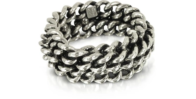 Giacomo Burroni Designer Men's Rings Sterling Silver Links Ring In Argenté
