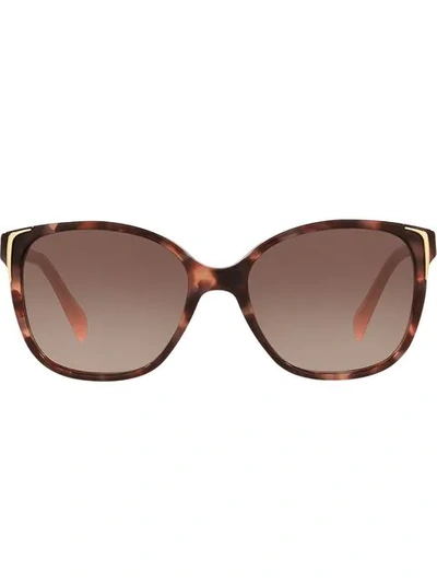 Prada Tortoiseshell Oversized Sunglasses In Brown