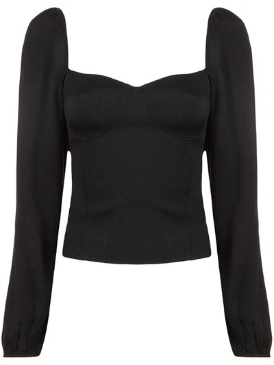 Reformation + Net Sustain Esra Ruched Stretch-tencel Lyocell Jersey Top In Black