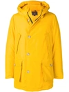 Woolrich Short Padded Coat In Yellow