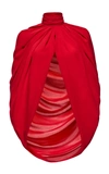Magda Butrym Medford Scarf-detailed Draped Silk-satin Cape In Red