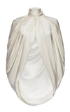 Magda Butrym Medford Scarf-detailed Draped Silk-satin Cape In White