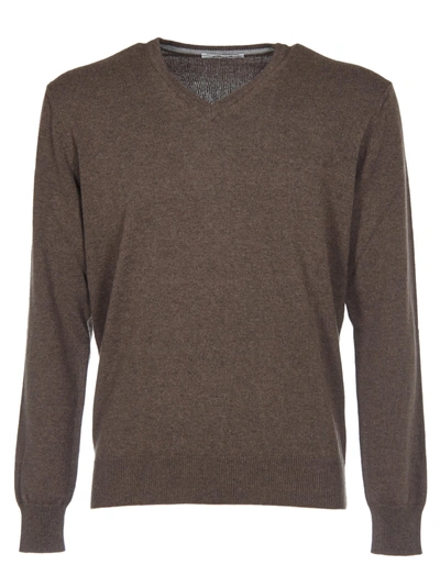 Kangra V-neck Sweater In Brown