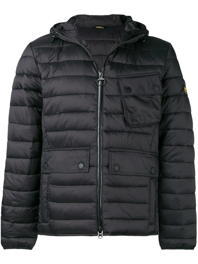 Barbour Ouston Quilted Hooded Puffer Jacket In Black
