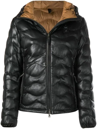 Blauer Quilted Leather Jacket - Black