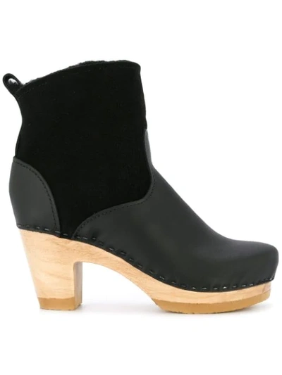 No.6 5” Pull On Shearling Clog Boot In Black