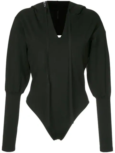 Ben Taverniti Unravel Project Stretch Hoodie Bodysuit In Black