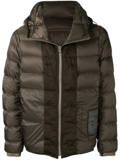 Ten C Hooded Padded Jacket - Brown In Brown