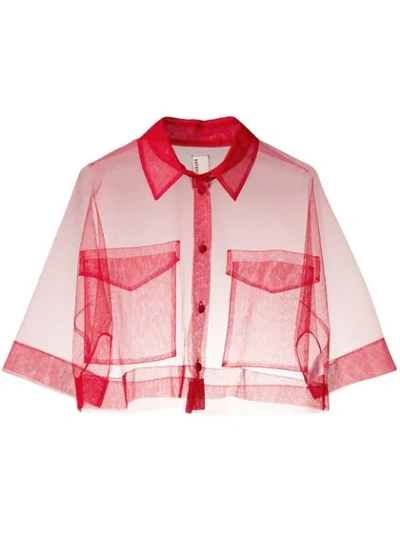 Antonio Marras Cropped Sheer Shirt In Red