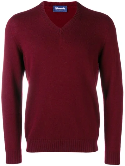 Drumohr V-neck Sweater - Red