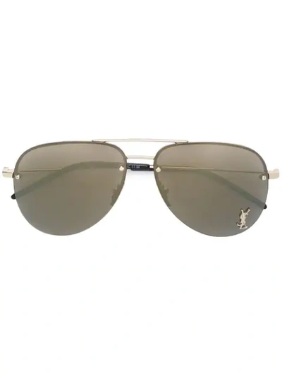 Saint Laurent Eyewear Aviator Shaped Sunglasses - Gold