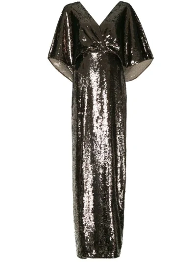 Aidan Mattox Sequined Long Dress - Metallic