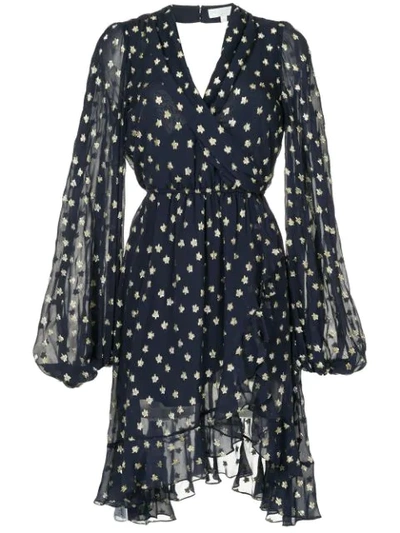 Caroline Constas Embroidered Star Asymmetric Dress - Blue