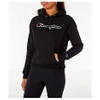 Champion Women's Reverse Weave Chenille Hoodie In Black Size X-small Cotton/polyester