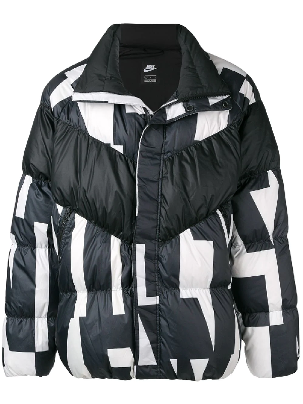 Nike Sportswear Quilted Printed Shell Down Jacket - Black | ModeSens