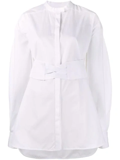 Ellery Corset Belt Cotton Shirt In White