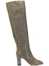 Gia Couture Metallized High Boots - Silver