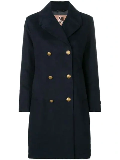 Sealup Double-breasted Coat In Blue