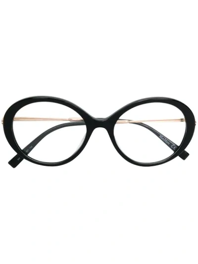 Max Mara Classic Round Glasses In Black