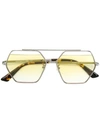 Mcq By Alexander Mcqueen Eyewear Hexagonal Frame Sunglasses - Silver