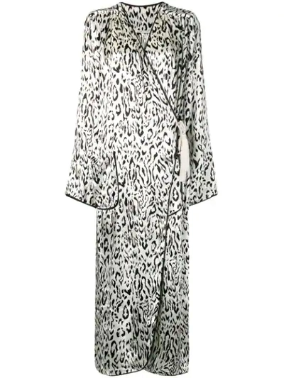 Alessandra Rich Leopard Wrap Dress In White