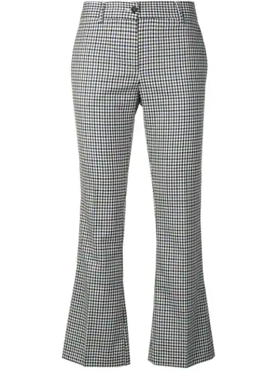 Alberto Biani Checked Cropped Trousers - Blue