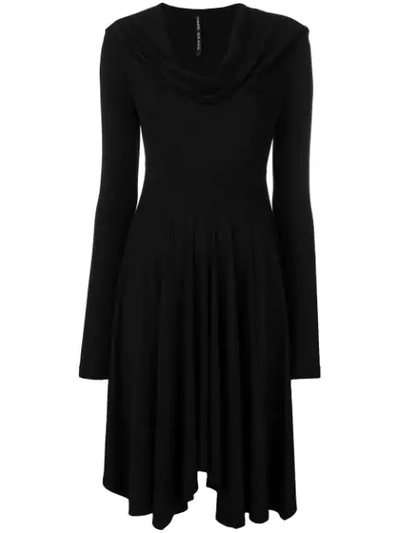 Plein Sud Slouch Collar Midi Dress - Black