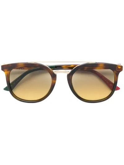 Gucci Round-frame Sunglasses In Brown