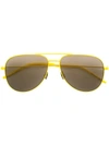 Saint Laurent Classic 11 Aviator Sunglasses In Yellow