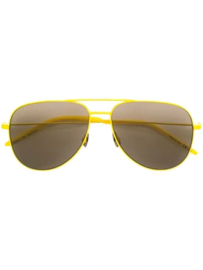 Saint Laurent Classic 11 Aviator Sunglasses In Yellow