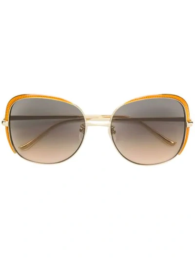 Gucci Oversized Frames Sunglasses In Gold
