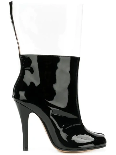 Maison Margiela Transparent Tabi Boots In Black