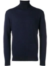 Zanone Turtle Neck Jumper In Blue