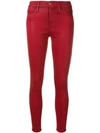 Frame Le High Coated Skinny Jeans - Red