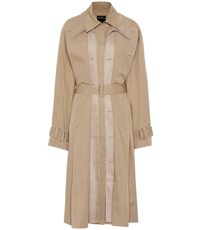 Rokh Layered Trench Coat In Beige