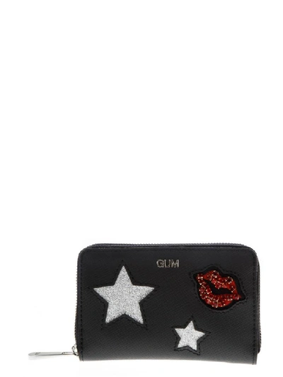 Gianni Chiarini Black Wallet With Glittered Decorations Applied