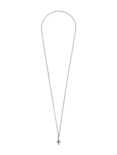 Werkstatt:münchen Cross Pendant Necklace In Silver