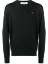 Comme Des Garçons Play Contrast Logo Jumper In Black