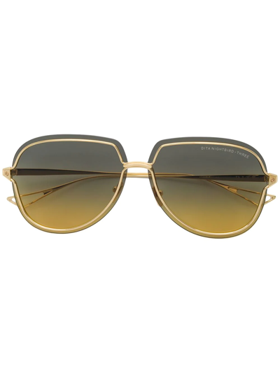 Dita Eyewear Nightbird Dual Frame Sunglasses In Gold
