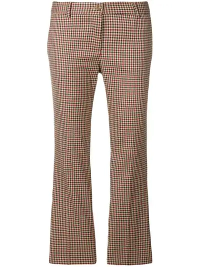 Alberto Biani Grid Patterned Cropped Trousers - Neutrals
