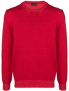 Roberto Collina Long-sleeve Fitted Sweater - Red